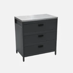 Modulo cucina da esterno in acciaio con 3 cassetti, 80cm