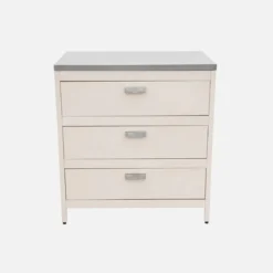 Modulo cucina da esterno in acciaio con 3 cassetti, 80cm