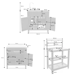 sweeek Modulo cucina da esterno in acciaio inox, 6 moduli