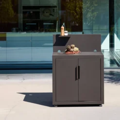 sweeek Modulo cucina da esterno in acciaio 2 porte 1 gancio, 80cm