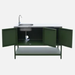 sweeek Modulo cucina da esterno in acciaio con lavandino, 120cm