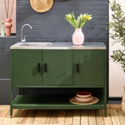 sweeek Modulo cucina da esterno in acciaio con lavandino, 120cm