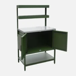 sweeek Modulo cucina da esterno in acciaio con 2 ripiani sospesi e 2 ante, 80cm