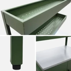 sweeek Modulo cucina da esterno in acciaio con 2 ripiani sospesi e 2 ante, 80cm