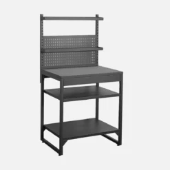 sweeek Modulo cucina da esterno in acciaio con 2 ripiani, 2 piani e supporto a parete, 80cm
