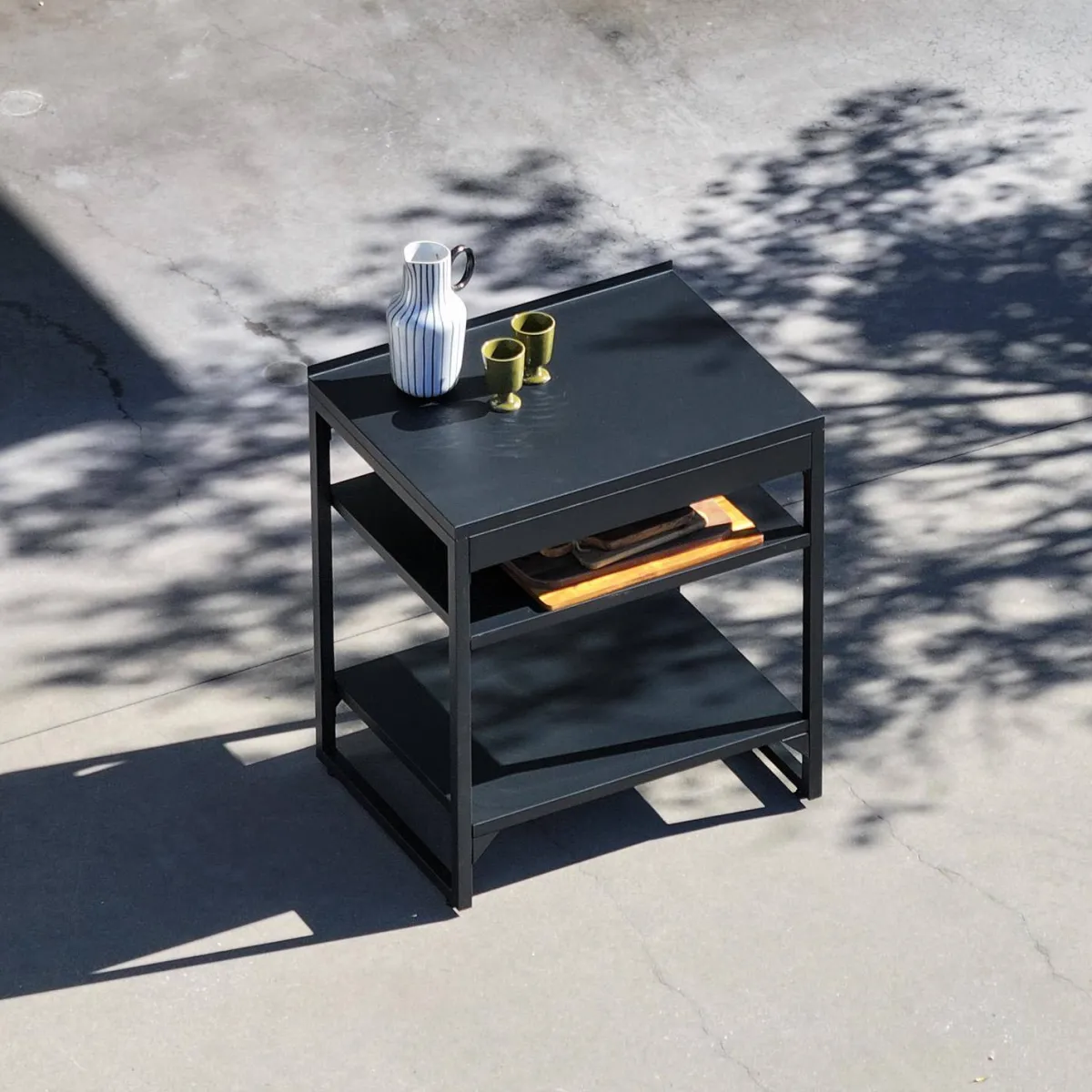 sweeek Modulo cucina da esterno in acciaio 2 ripiani, 80cm