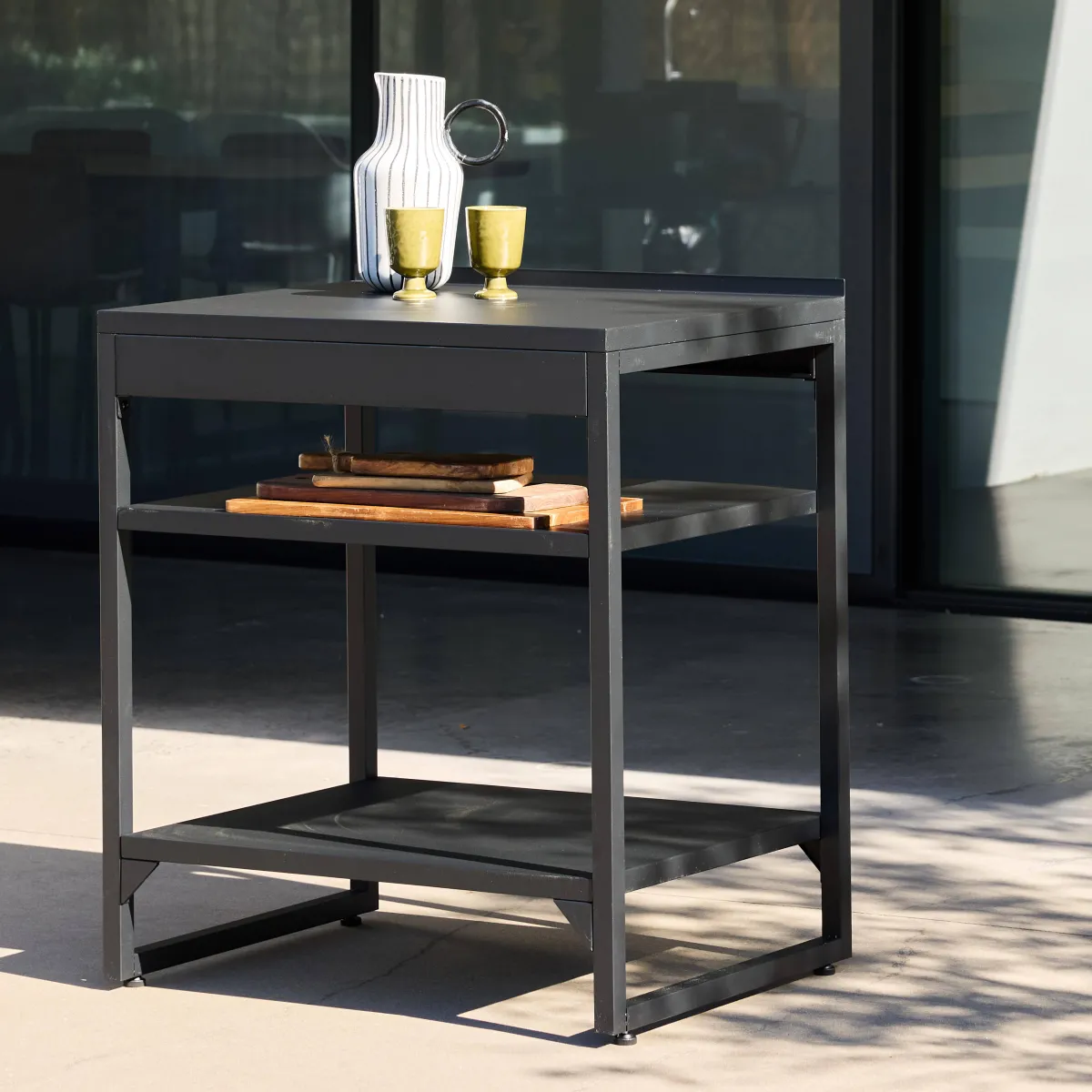 sweeek Modulo cucina da esterno in acciaio 2 ripiani, 80cm