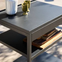 sweeek Modulo cucina da esterno in acciaio 2 ripiani, 80cm