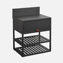 sweeek Modulo cucina da esterno in acciaio con 1 anta e 2 ripiani, 80cm