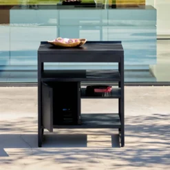 sweeek Modulo cucina da esterno in acciaio con 1 anta e 3 ripiani, 80cm