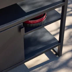 sweeek Modulo cucina da esterno in acciaio con 1 anta e 3 ripiani, 80cm