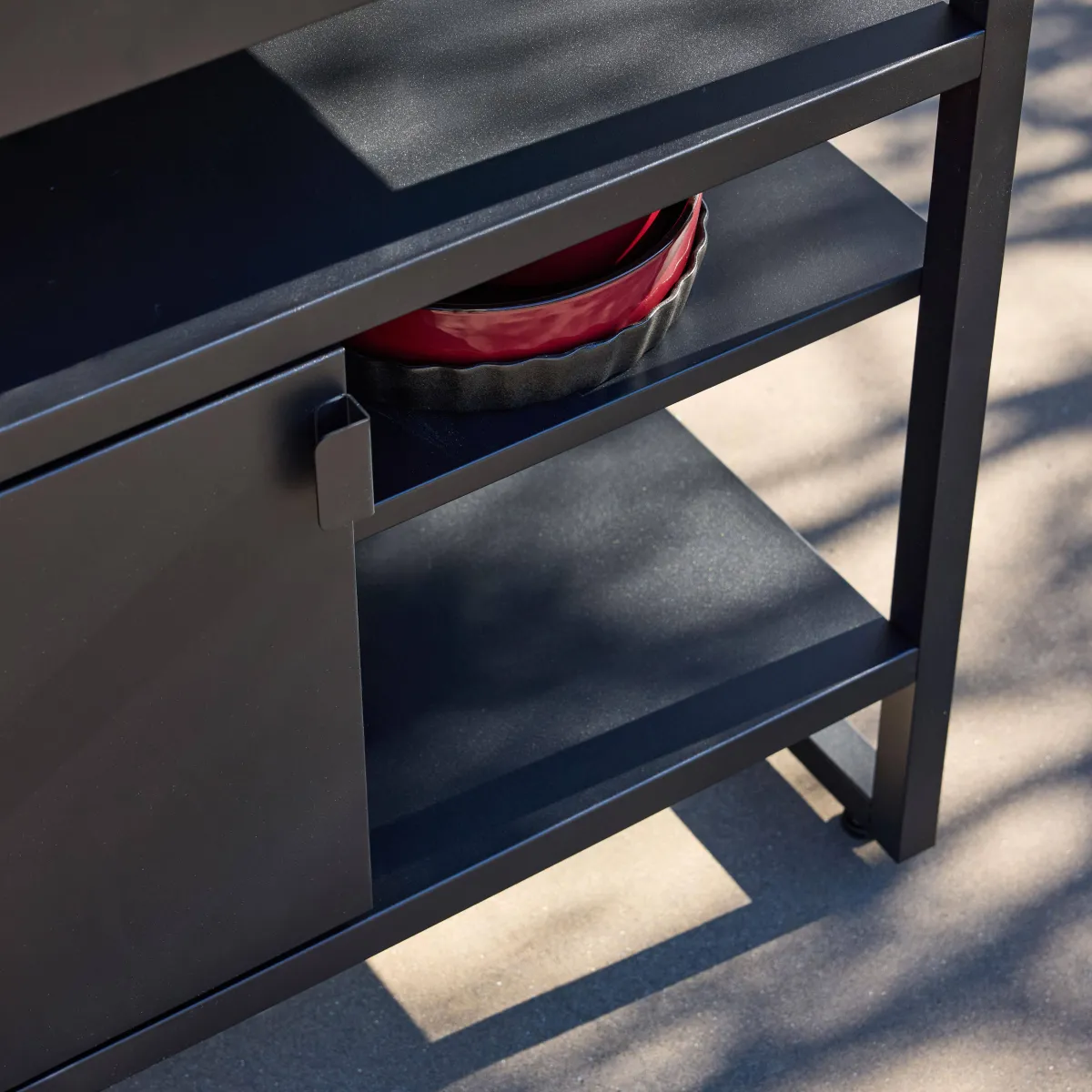 sweeek Modulo cucina da esterno in acciaio con 1 anta e 3 ripiani, 80cm