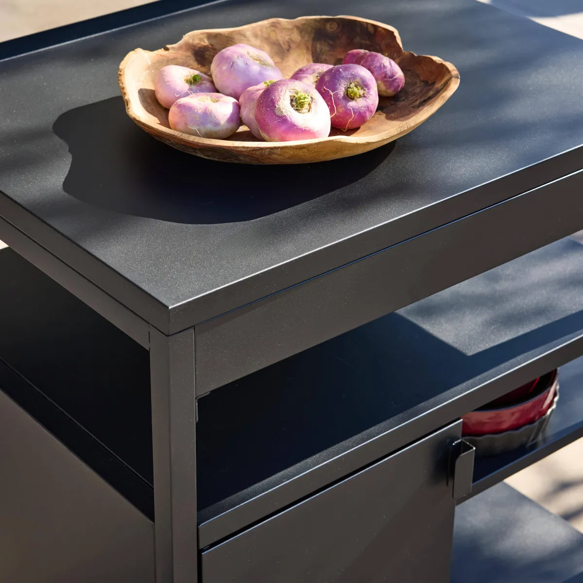 sweeek Modulo cucina da esterno in acciaio con 1 anta e 3 ripiani, 80cm