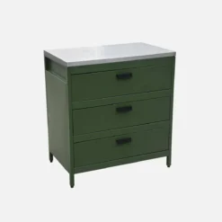 sweeek Modulo cucina da esterno in acciaio con 3 cassetti, 80cm