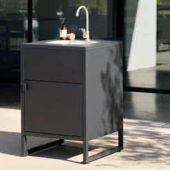 sweeek Modulo cucina da esterno in acciaio con lavello e 1 ante, 60cm