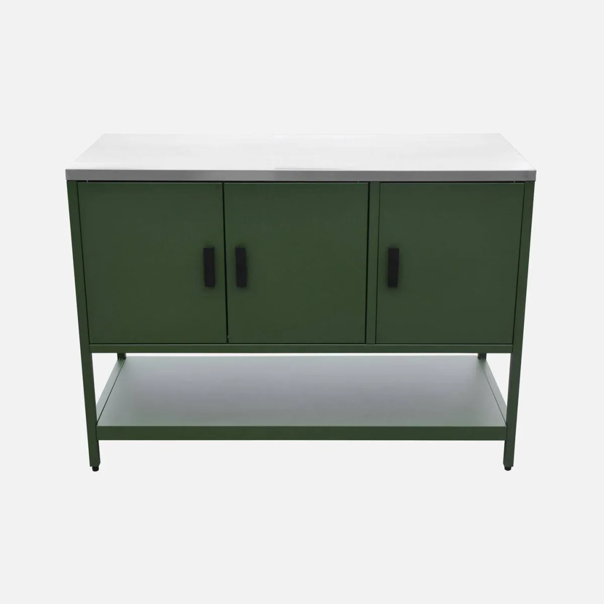 sweeek Modulo cucina da esterno in acciaio 3 ante e 1 ripiano, 120cm