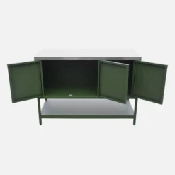 sweeek Modulo cucina da esterno in acciaio 3 ante e 1 ripiano, 120cm