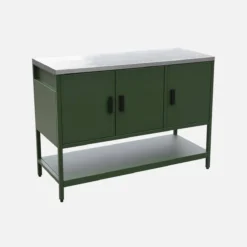 sweeek Modulo cucina da esterno in acciaio 3 ante e 1 ripiano, 120cm