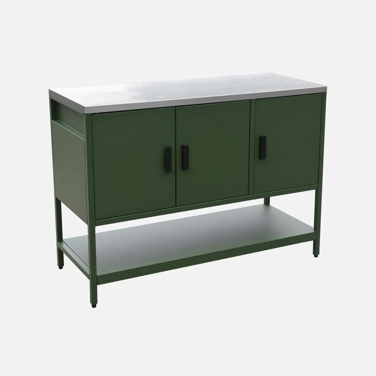 sweeek Modulo cucina da esterno in acciaio 3 ante e 1 ripiano, 120cm