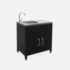 sweeek Modulo cucina da esterno in acciaio con lavello, 80cm