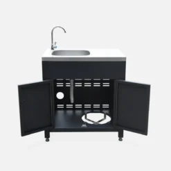 sweeek Modulo cucina da esterno in acciaio con lavello, 80cm