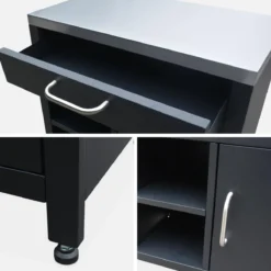 sweeek Modulo cucina da esterno in acciaio con 1 cassetto e 1 anta, 80cm