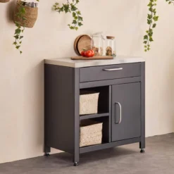 sweeek Modulo cucina da esterno in acciaio con 1 cassetto e 1 anta, 80cm