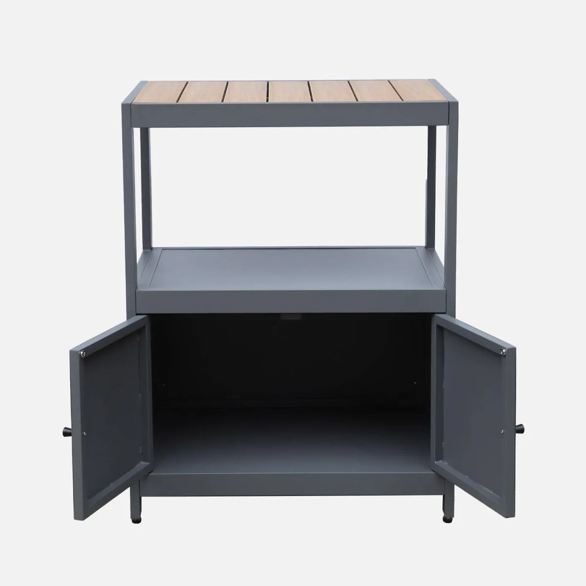 sweeek Modulo cucina da esterno in alluminio e polywood a 2 ante