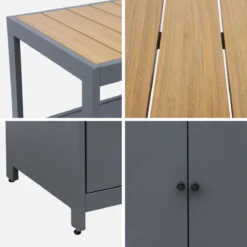sweeek Modulo cucina da esterno in alluminio e polywood a 2 ante