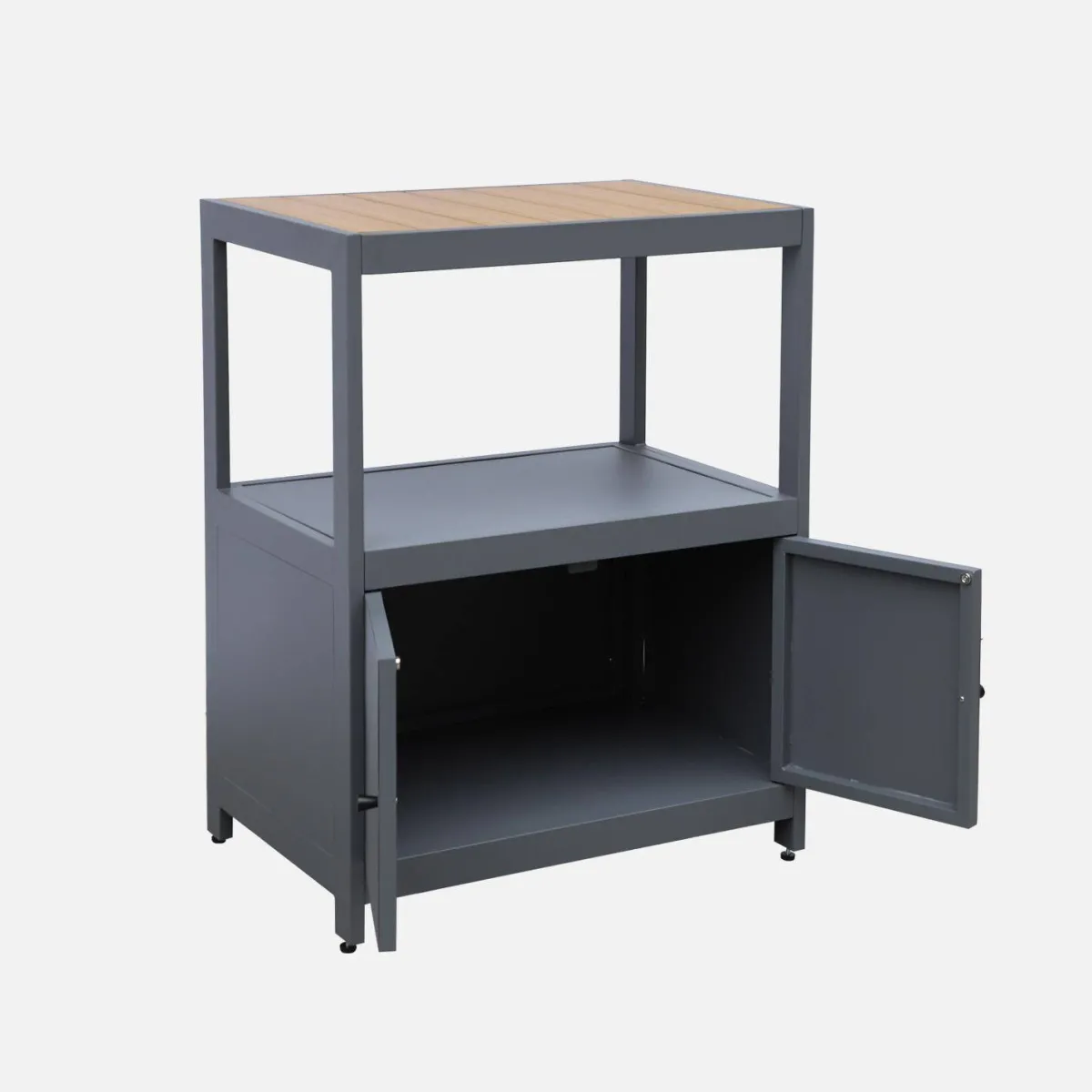 sweeek Modulo cucina da esterno in alluminio e polywood a 2 ante