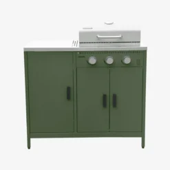 sweeek Modulo cucina da esterno in metallo con barbecue a gas a 3 bruciatori