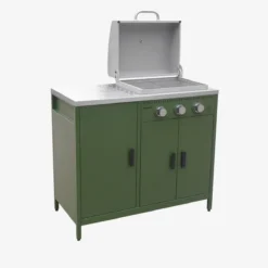 sweeek Modulo cucina da esterno in metallo con barbecue a gas a 3 bruciatori