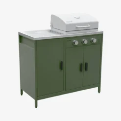sweeek Modulo cucina da esterno in metallo con barbecue a gas a 3 bruciatori