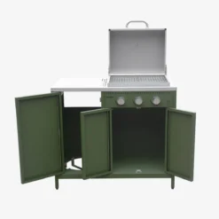 sweeek Modulo cucina da esterno in metallo con barbecue a gas a 3 bruciatori