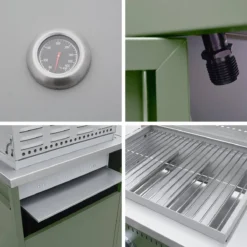 sweeek Modulo cucina da esterno in metallo con barbecue a gas a 3 bruciatori