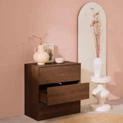 Modulo di stoccaggio decorativo in legno 3 cassetti