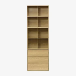 Modulo di stoccaggio decorativo in legno 3 cassetti