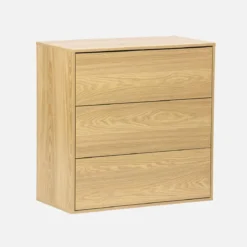 Modulo di stoccaggio decorativo in legno 3 cassetti