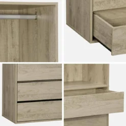 Modulo guardaroba con 4 cassetti e 1 spazio appendiabiti