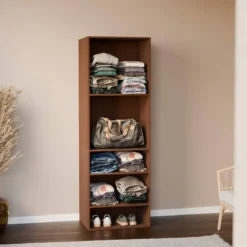 sweeek Modulo guardaroba decorazione legno 5 ripiani