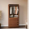 sweeek Modulo guardaroba decorazione legno 4 cassetti 1 appendiabiti