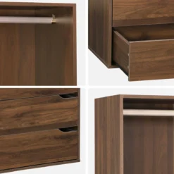 sweeek Modulo guardaroba decorazione legno 4 cassetti 1 appendiabiti