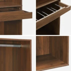 sweeek Modulo guardaroba effetto legno con appendiabiti e portapantaloni