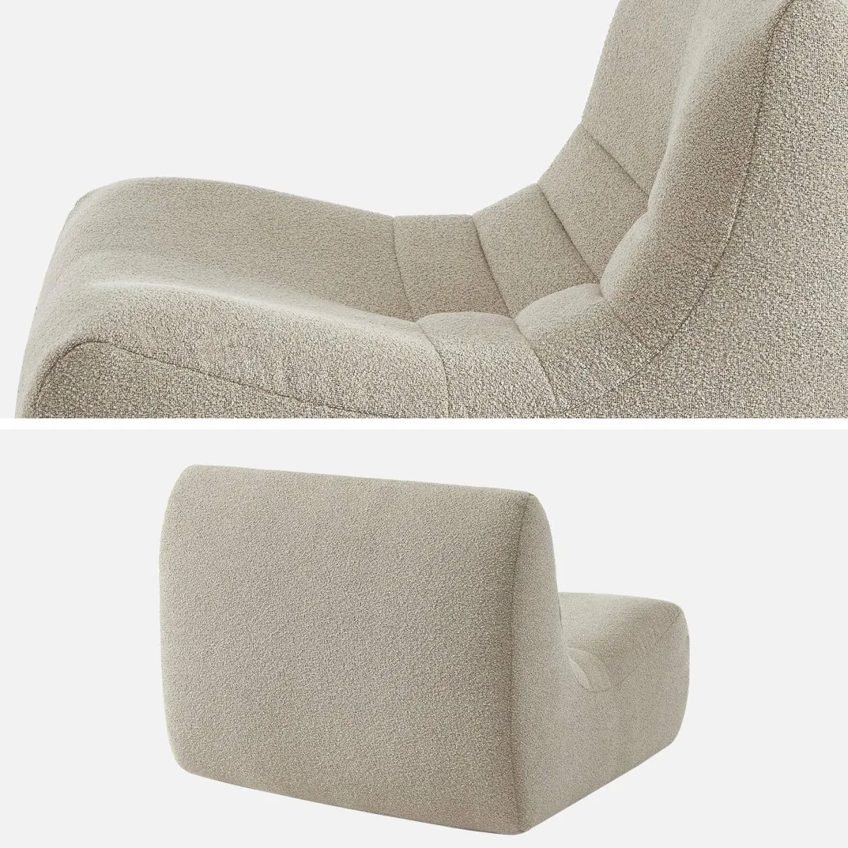 sweeek Modulo per divano modulare senza braccioli in bouclé