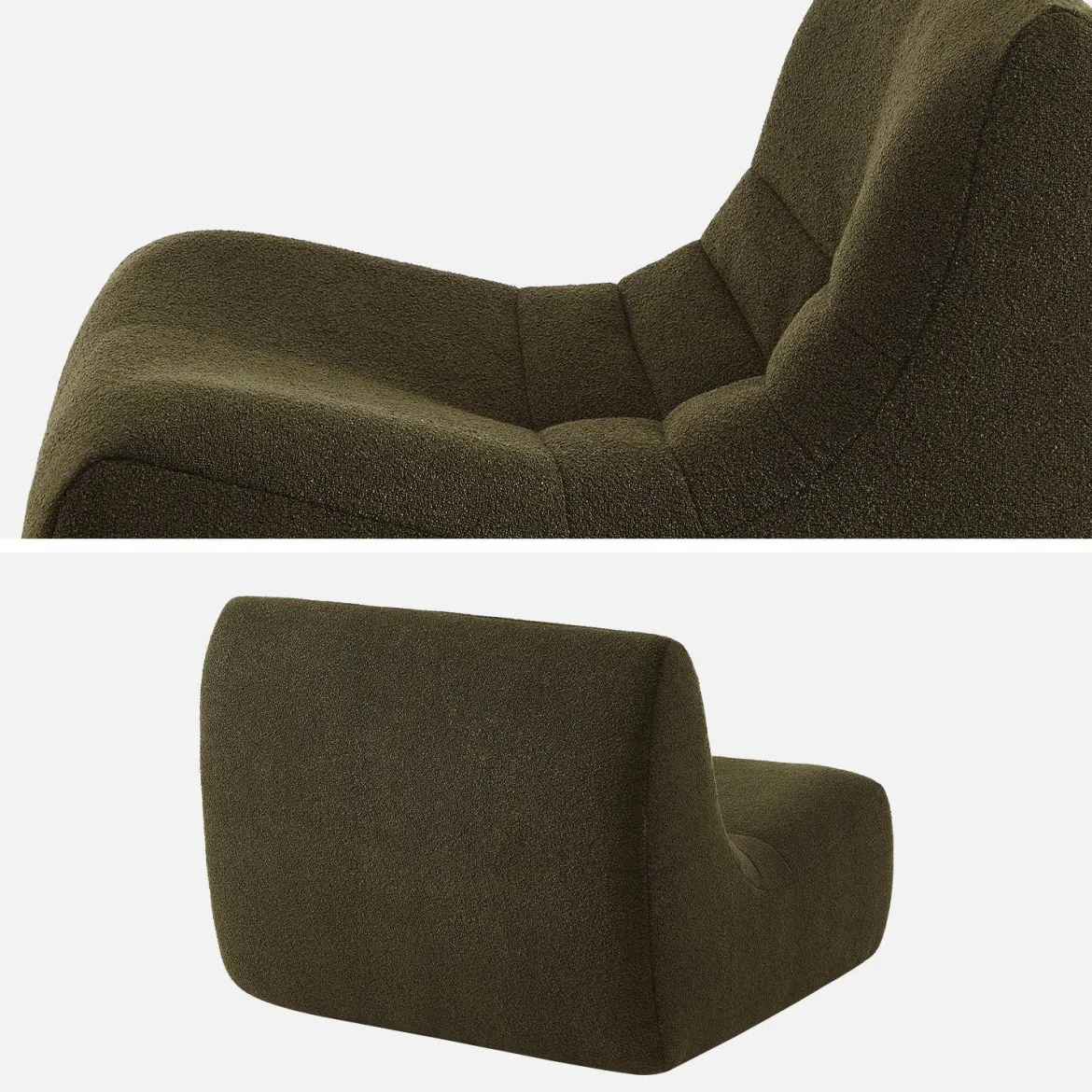 Modulo per divano modulare senza braccioli in bouclé