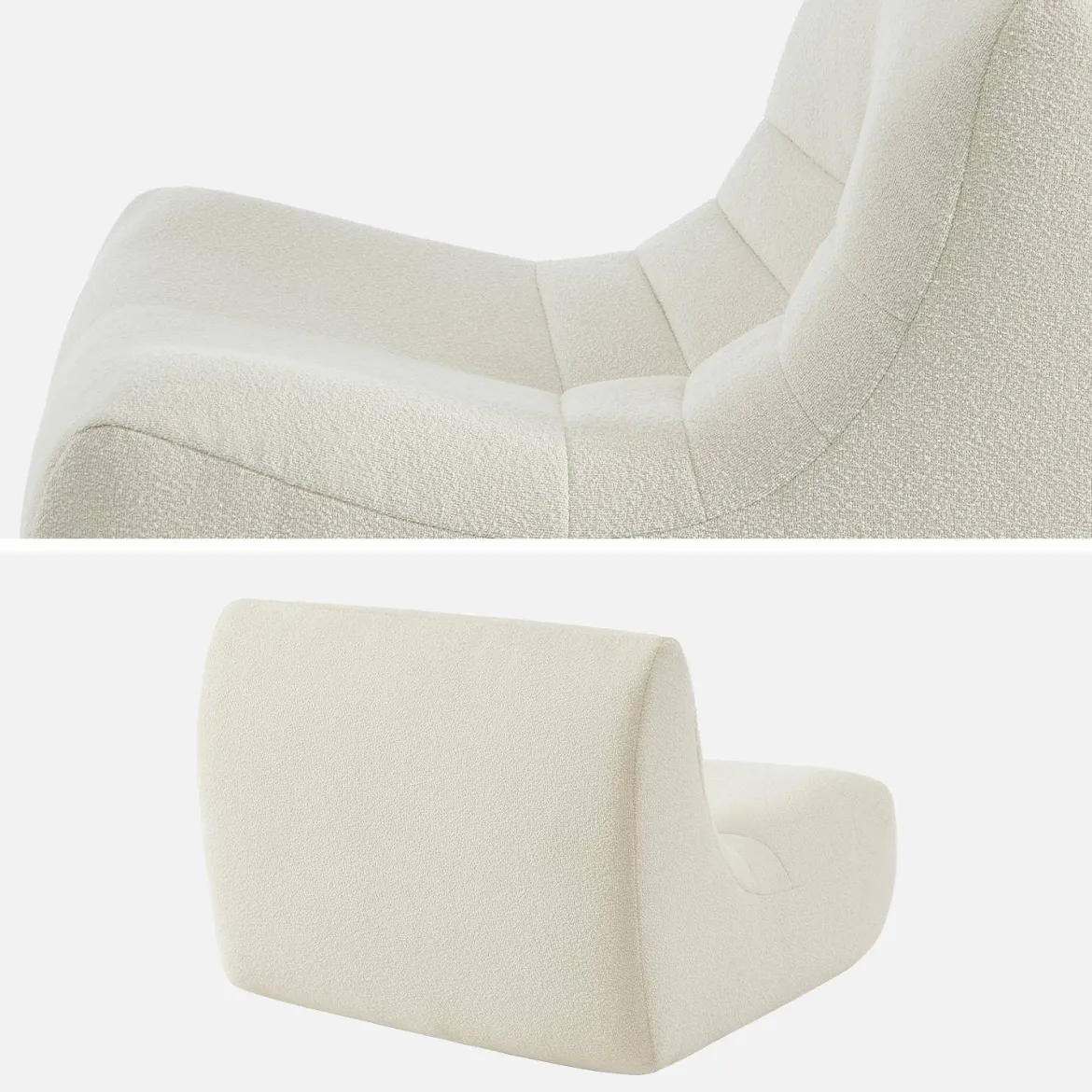 Modulo per divano modulare senza braccioli in bouclé