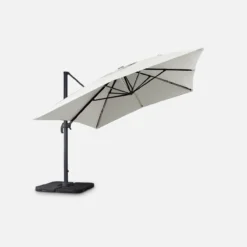 sweeek Ombrellone decentrato rettangolare 3x4m con luce LED