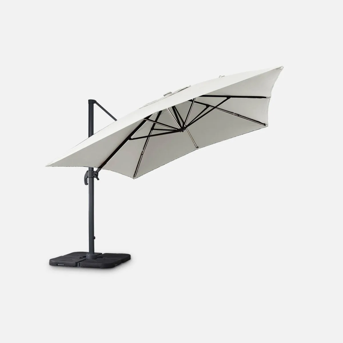sweeek Ombrellone decentrato rettangolare 3x4m con luce LED
