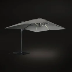sweeek Ombrellone decentrato rettangolare 3x4m con luce LED