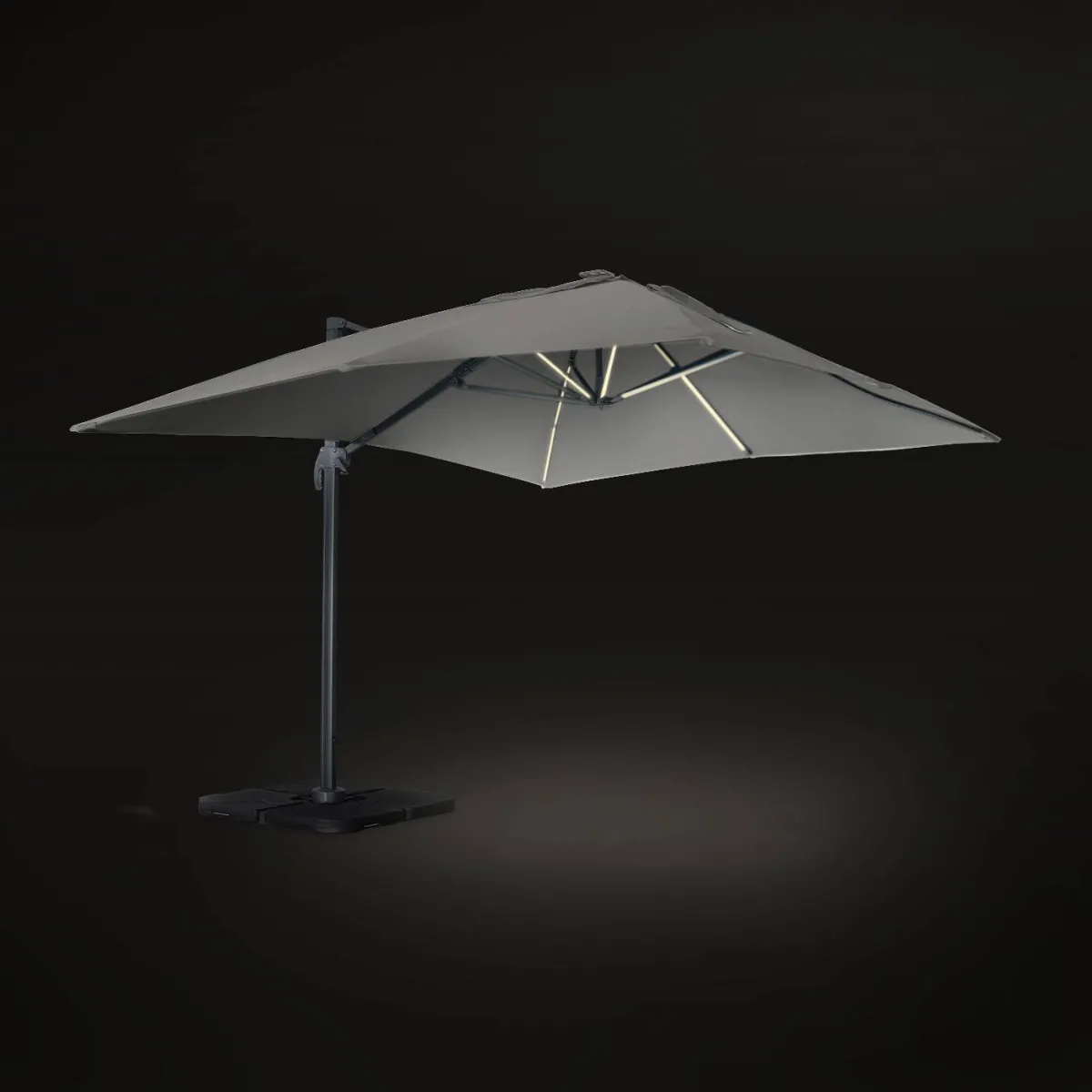 sweeek Ombrellone decentrato rettangolare 3x4m con luce LED